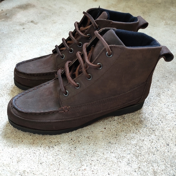 *SOLD* Vintage Deadstock HH Brown Leather Moc Toe Boots Sz 7 - Picture 3 of 7